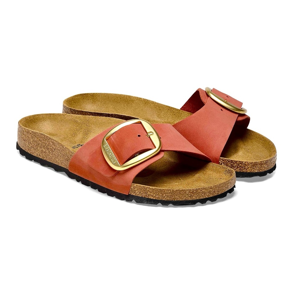 Madrid Big Buckle Nubuck Leather in Mars Red Size 39